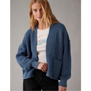 American eagle Blue Open-Front Sweater XS